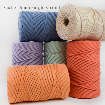 OUTLET SOFT COTTON CORD ZERO WASTE 6 MM - 1 SINGLE STRAND