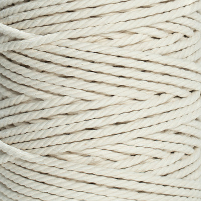 EXTRA LONG COTTON ROPE ZERO WASTE 5 MM - 3 PLY - NATURAL COLOR