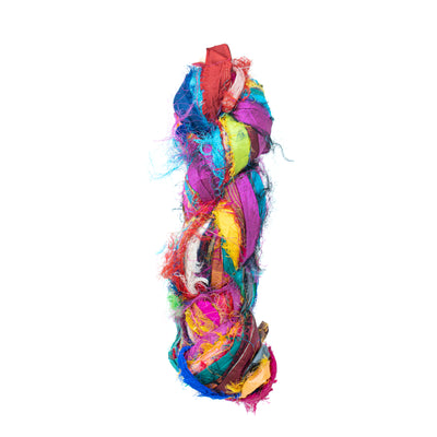 RECYCLED SARI SILK FRIZZ RIBBON MULTICOLOR