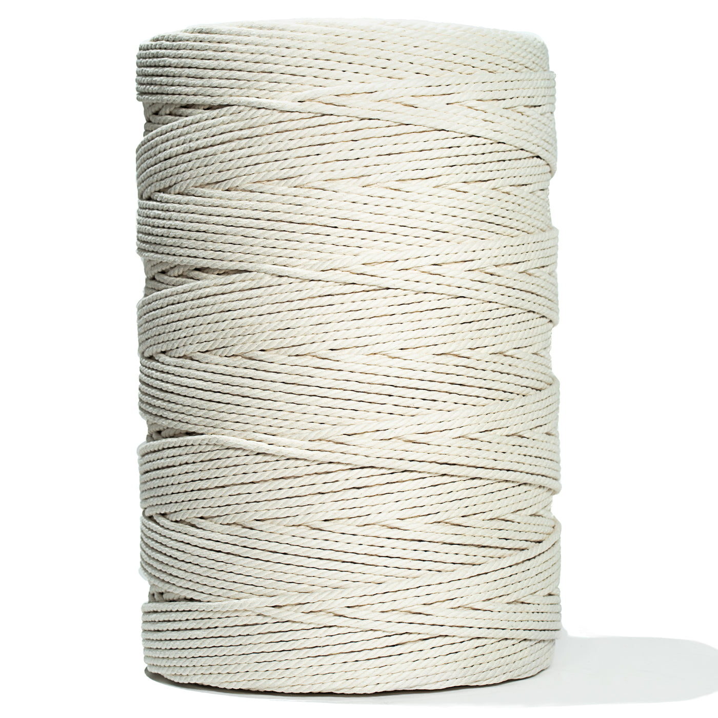 COTTON ROPE ZERO WASTE SUPER SPOOL 5MM - 3 PLY - NATURAL COLOR