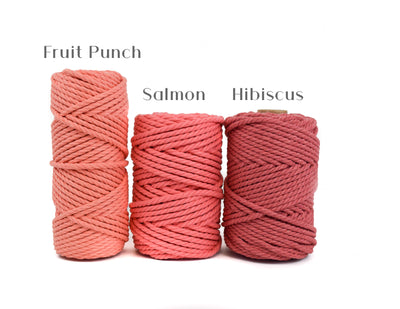 COTTON ROPE ZERO WASTE 5 MM - 3 PLY - FRUIT PUNCH COLOR
