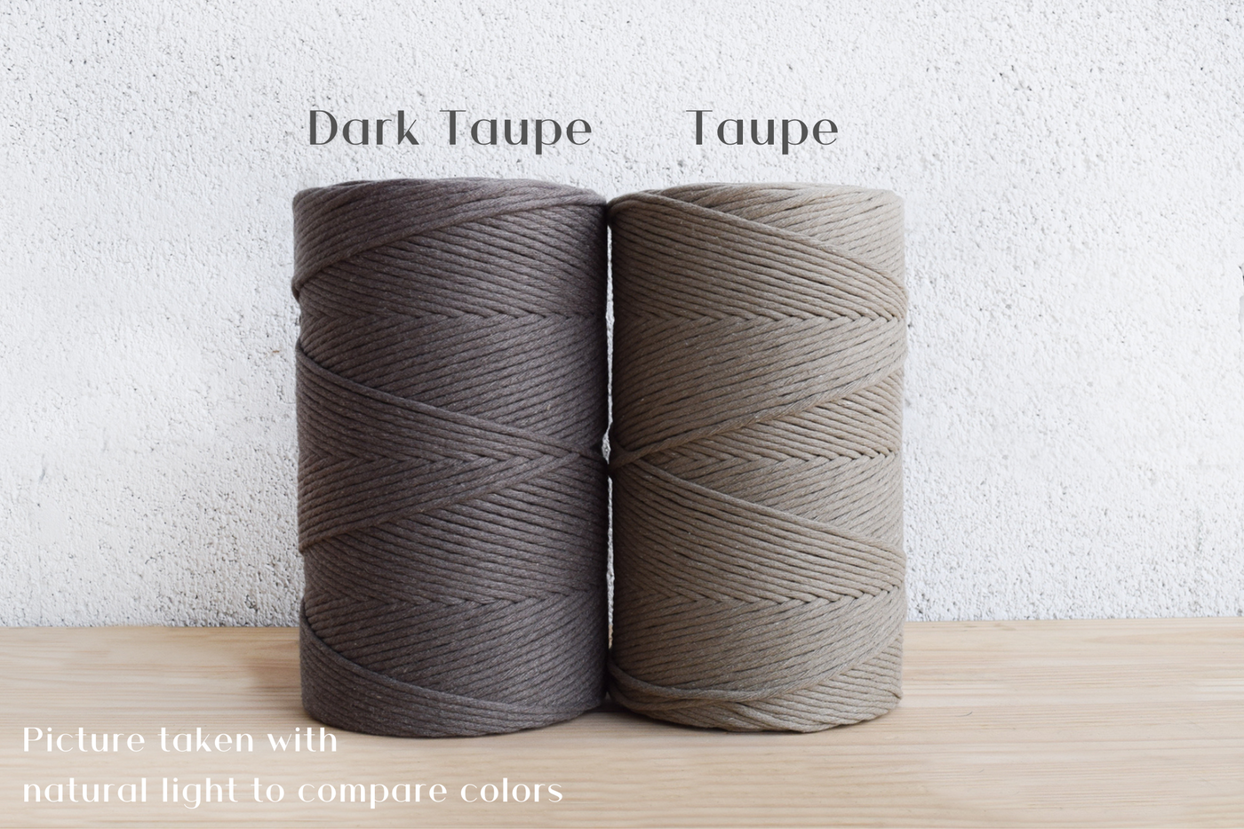 SOFT COTTON CORD ZERO WASTE 4 MM - 1 SINGLE STRAND - DARK TAUPE COLOR