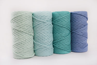 JUMBO SOFT COTTON CORD ZERO WASTE 8 MM - 1 SINGLE STRAND - MINT COLOR