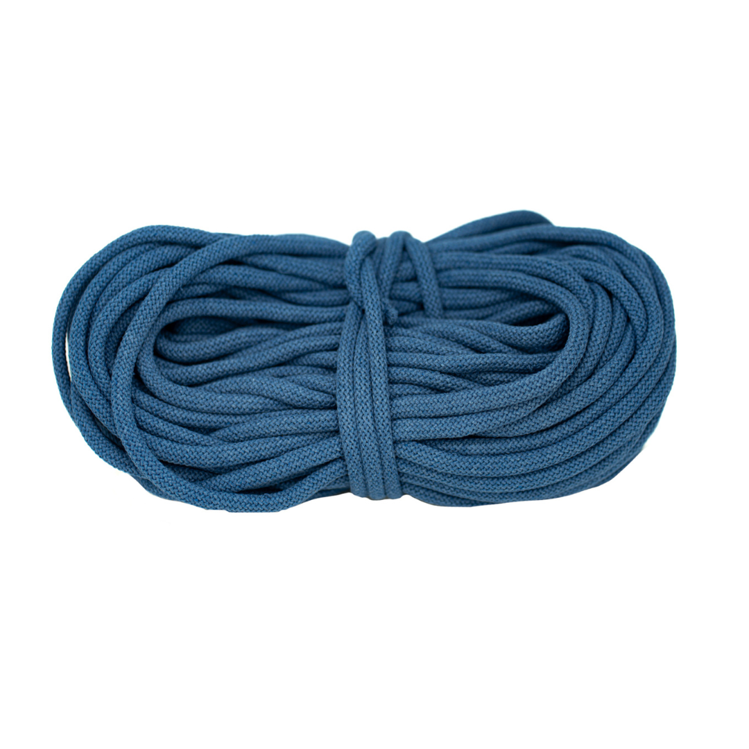 Braided Recycled Cotton Cord 9mm - Denim