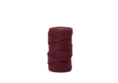 SOFT COTTON CORD ZERO WASTE 4 MM - 1 SINGLE STRAND - BURGUNDY COLOR