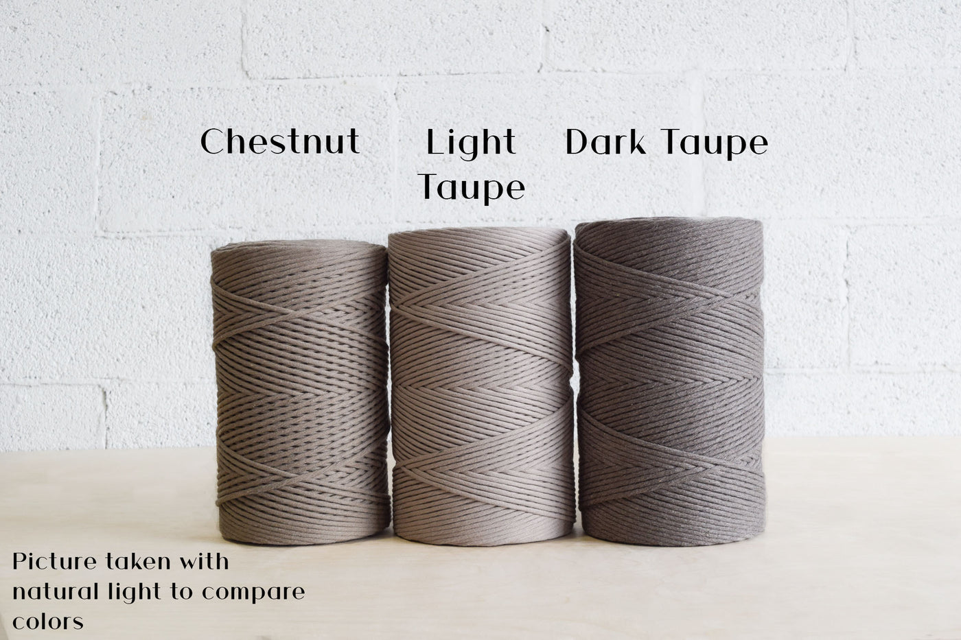 SOFT COTTON CORD ZERO WASTE 4 MM - 1 SINGLE STRAND - DARK TAUPE COLOR