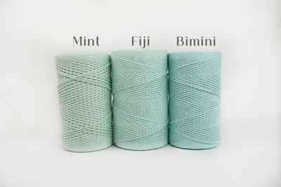 SOFT COTTON CORD ZERO WASTE 4 MM - 1 SINGLE STRAND - MINT COLOR