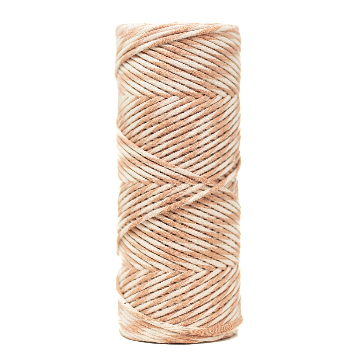 DUAL RECYCLED COTTON MACRAME CORD 4 MM - SINGLE STRAND - COCOA + ALMOND COLOR
