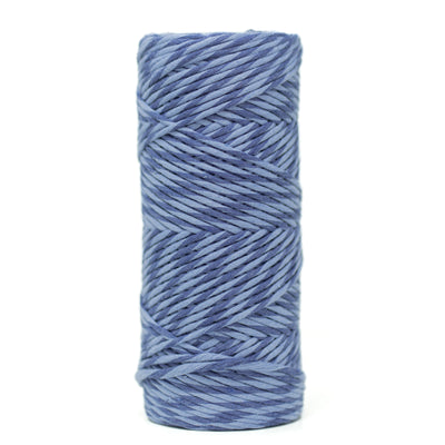 DUAL RECYCLED COTTON MACRAME CORD 4 MM - SINGLE STRAND - POWDER BLUE + DENIM COLOR