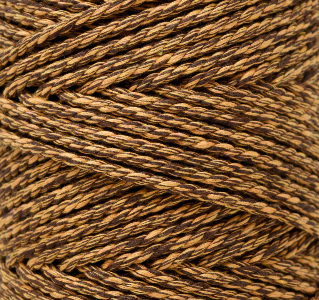 DUAL COTTON ROPE ZERO WASTE 3 MM - 3 PLY - CITRUS + CHOCOLATE COLOR