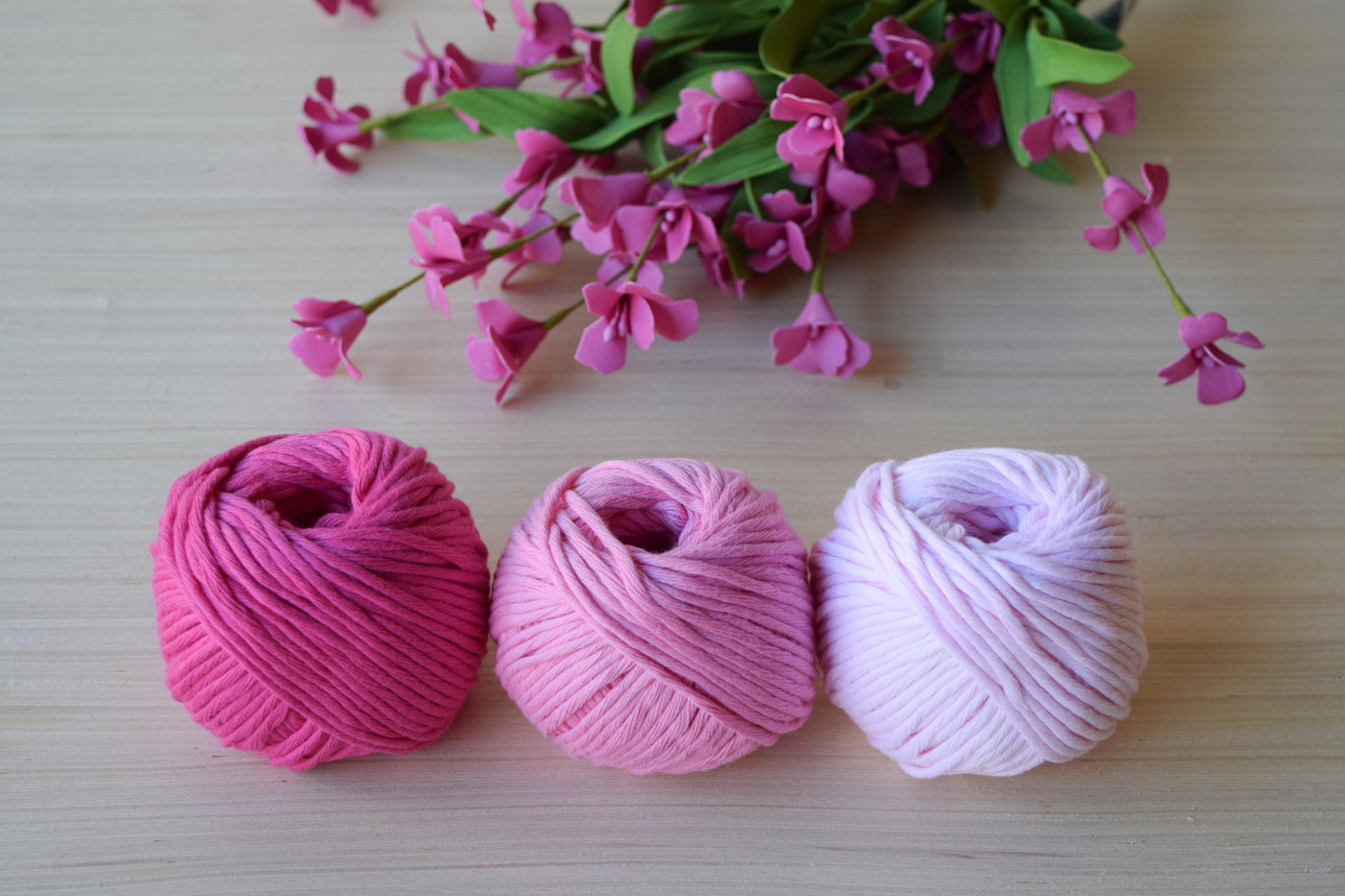 ORGANIC COTTON BALL 2MM - FRENCH PINK COLOR