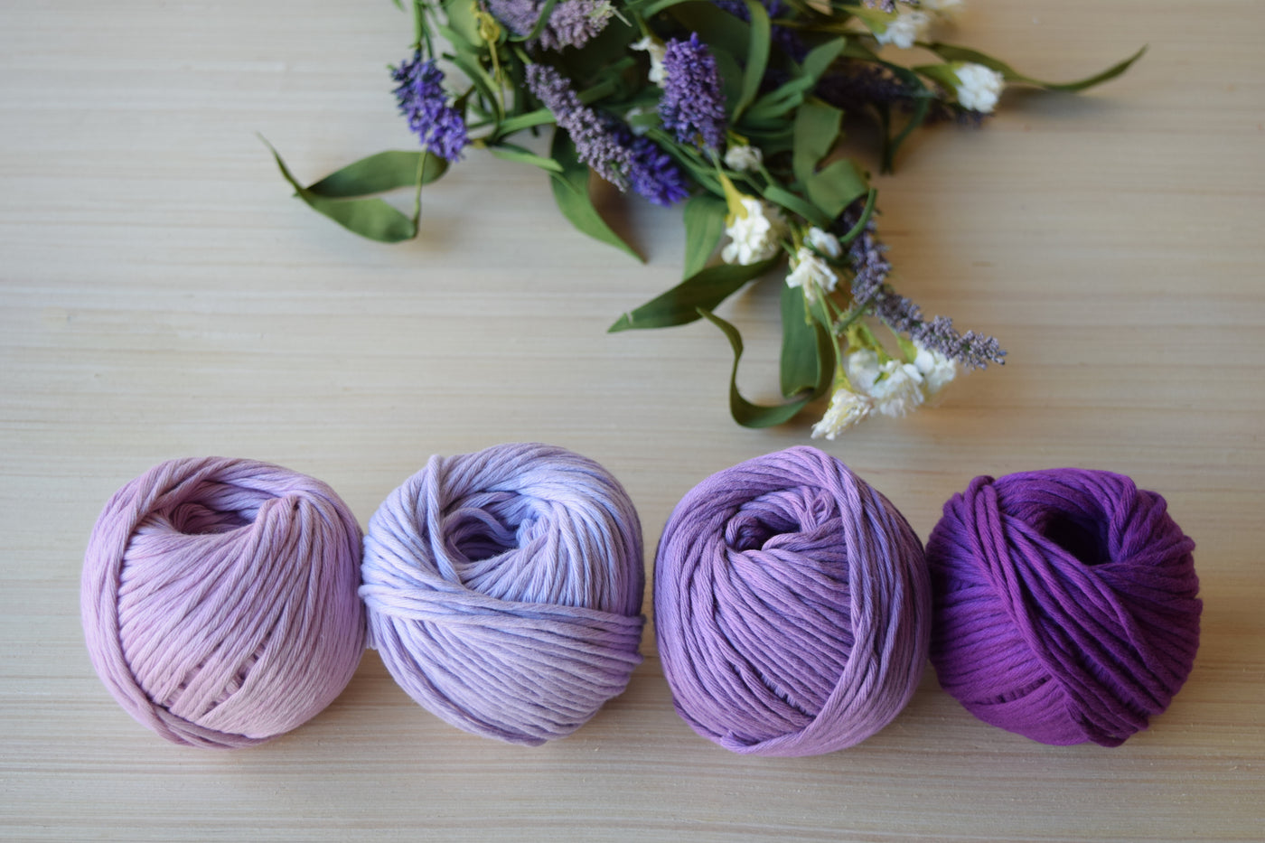 ORGANIC COTTON BALL  2MM -  VIOLET COLOR