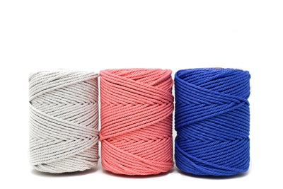 COTTON ROPE ZERO WASTE 3 MM - 3 PLY - CORAL COLOR