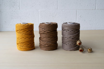 COTTON ROPE ZERO WASTE 5 MM - 3 PLY  - TAUPE COLOR