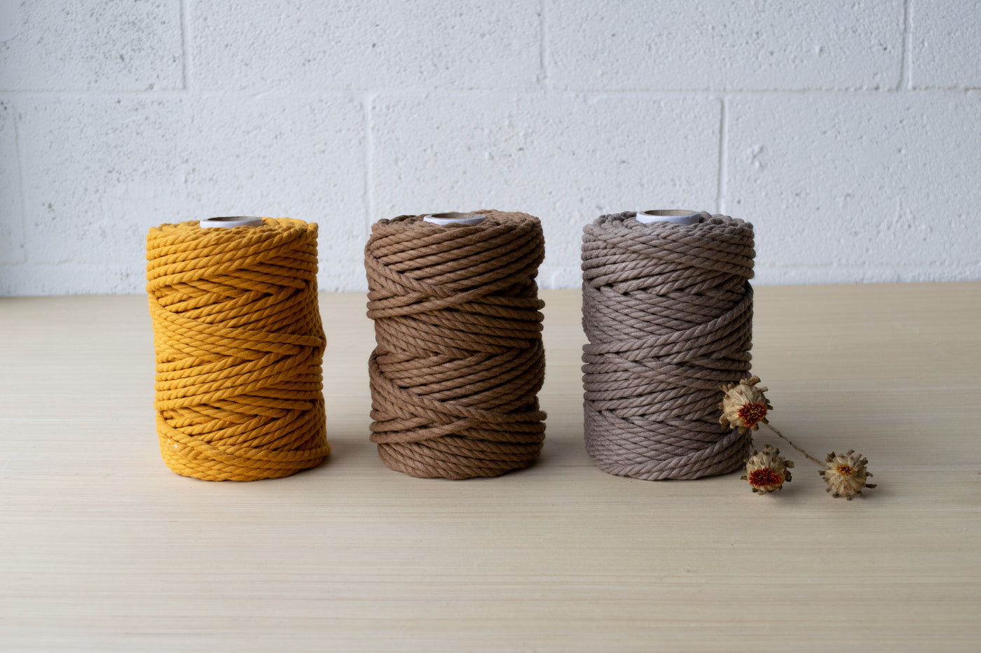 COTTON ROPE ZERO WASTE 5 MM - 3 PLY - CAMEL COLOR
