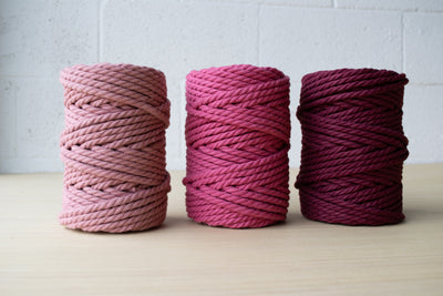 COTTON ROPE ZERO WASTE 5 MM - 3 PLY - PRIMROSE PINK COLOR