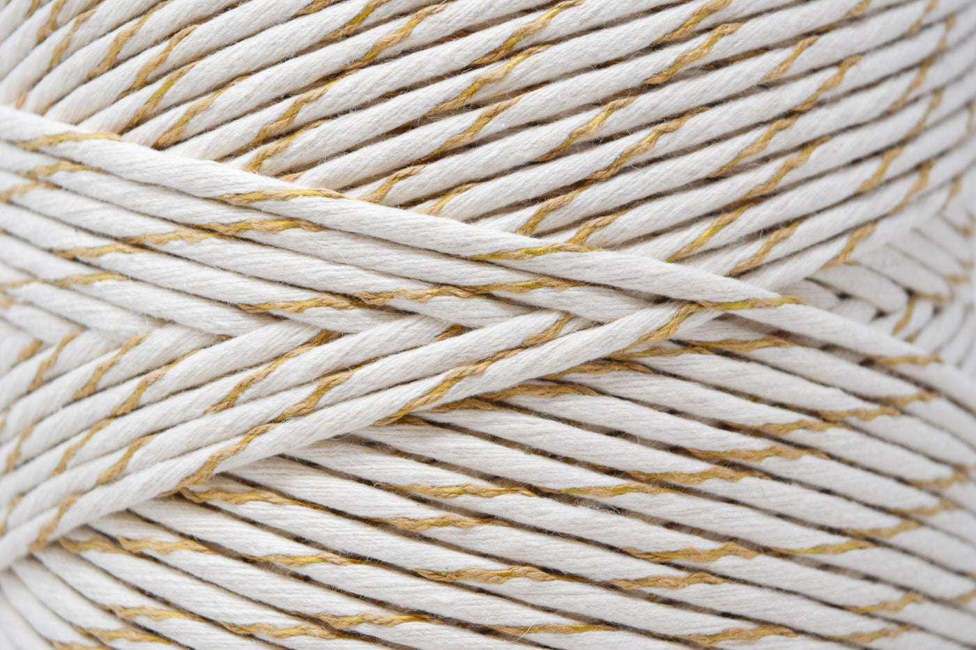 SOFT COTTON CORD ZERO WASTE 4 MM - 1 SINGLE STRAND - NATURAL GOLDEN COLOR