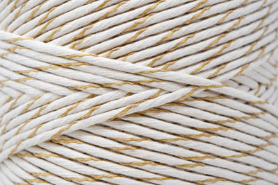 SOFT COTTON CORD ZERO WASTE 4 MM - 1 SINGLE STRAND - NATURAL GOLDEN COLOR