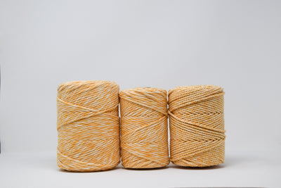 DUAL SOFT COTTON CORD ZERO WASTE 4 MM - 1 SINGLE STRAND - CHOCOLATE + CITRUS COLOR