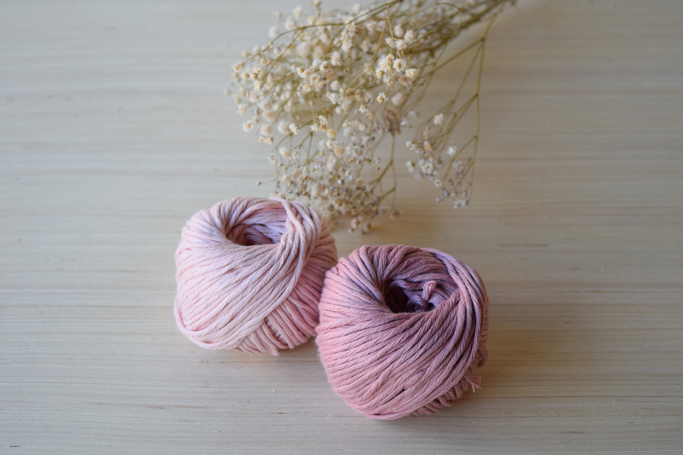 ORGANIC COTTON BALL     2MM -  PALE PINK COLOR