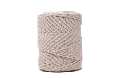 DUAL SOFT COTTON CORD ZERO WASTE 4 MM - 1 SINGLE STRAND - BEIGE + CHERRY BLOSSOM COLOR