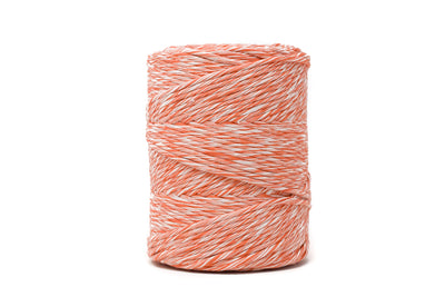 DUAL SOFT COTTON CORD ZERO WASTE 4 MM - 1 SINGLE STRAND - GRAPEFRUIT + NATURAL COLOR