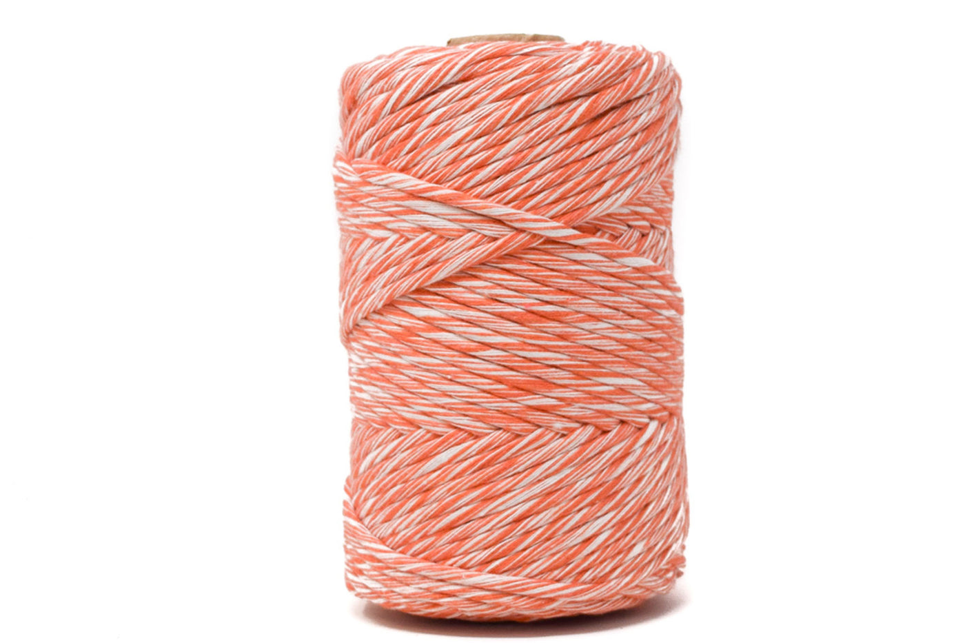 DUAL SOFT COTTON CORD ZERO WASTE 4 MM - 1 SINGLE STRAND - GRAPEFRUIT + NATURAL COLOR