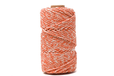 DUAL COTTON ROPE ZERO WASTE 3 MM - 3 PLY - GRAPEFRUIT + NATURAL COLOR