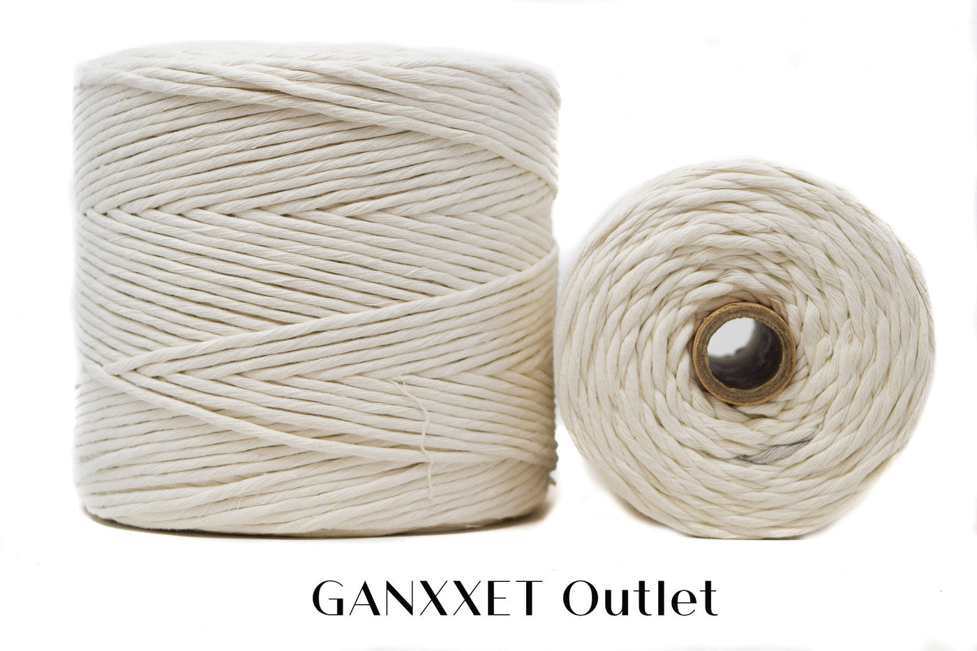 MACRAME SOFT COTTON CORD RECYCLED 4 MM - 1 SINGLE STRAND - IVORY COLOR  GANXXET