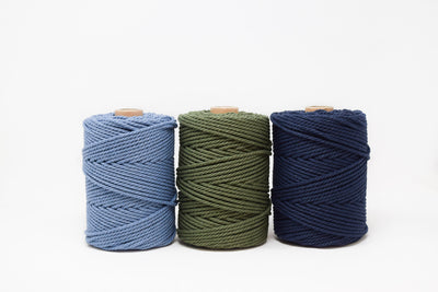 COTTON ROPE ZERO WASTE 3 MM - 3 PLY - NAVY BLUE COLOR