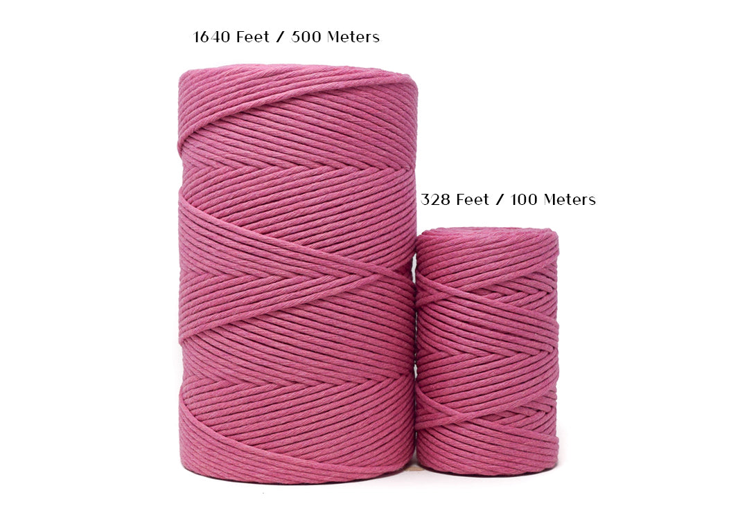 SOFT COTTON CORD ZERO WASTE 4 MM - 1 SINGLE STRAND - BUBBLEGUM COLOR