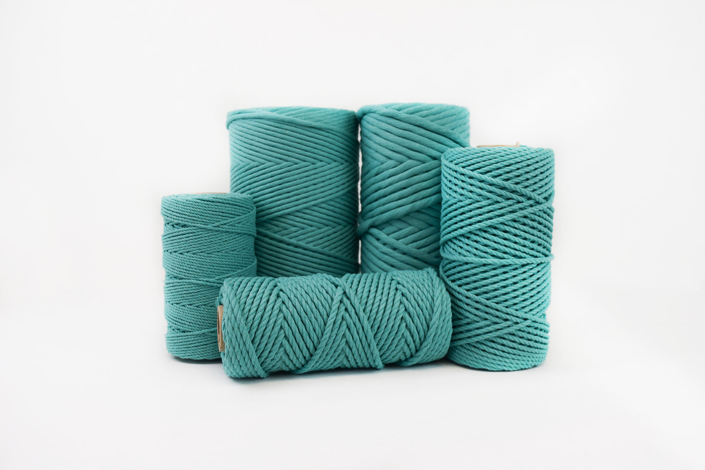 COTTON ROPE ZERO WASTE 5 MM - 3 PLY - CARIBBEAN SEA COLOR