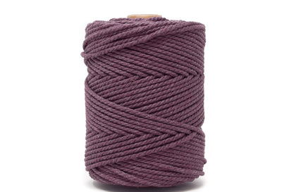 COTTON ROPE ZERO WASTE 3 MM - 3 PLY - DAMSON COLOR