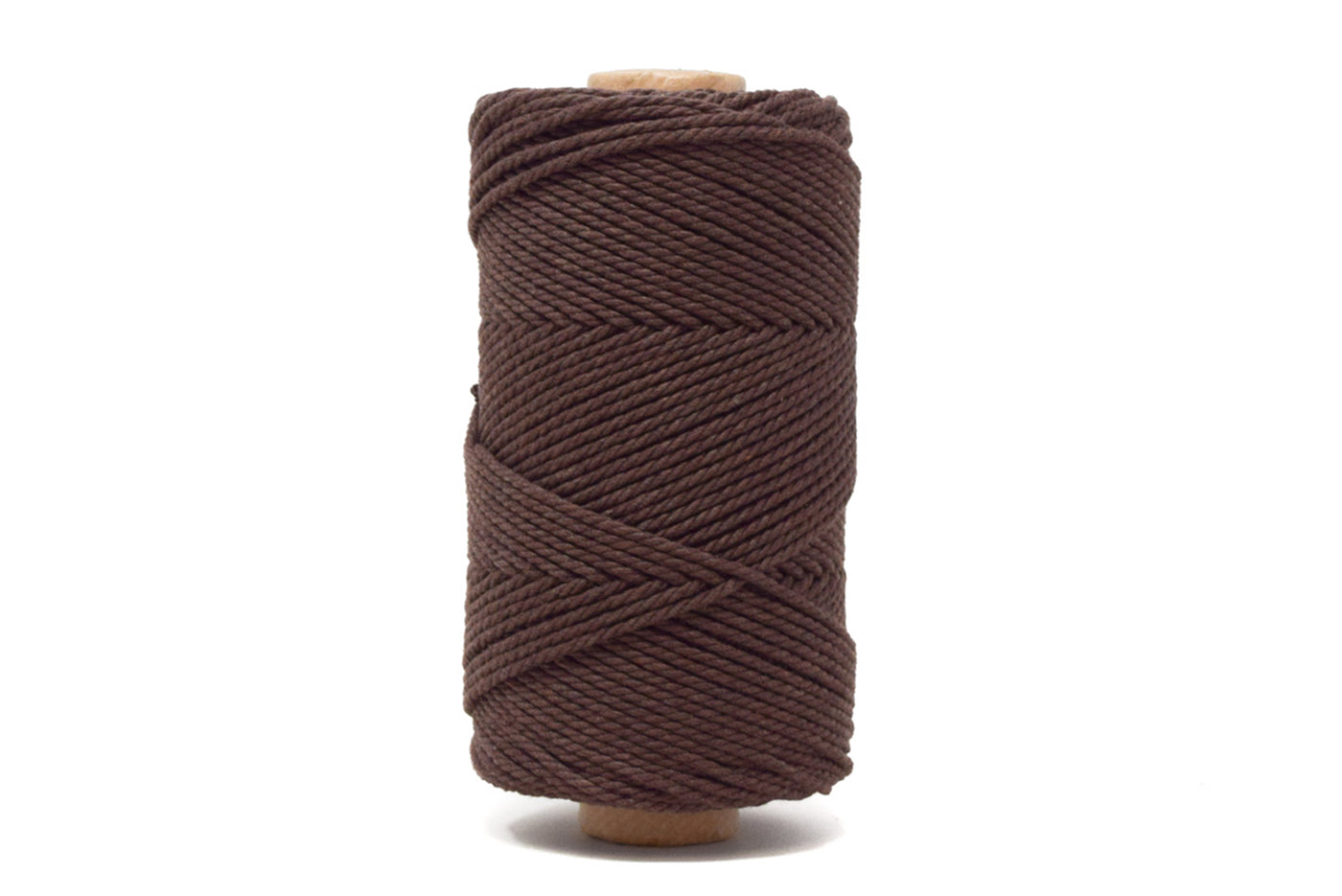 COTTON ROPE ZERO WASTE 2 MM - 3 PLY - DARK BROWN COLOR