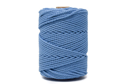 COTTON ROPE ZERO WASTE 3 MM - 3 PLY - AZURE BLUE COLOR