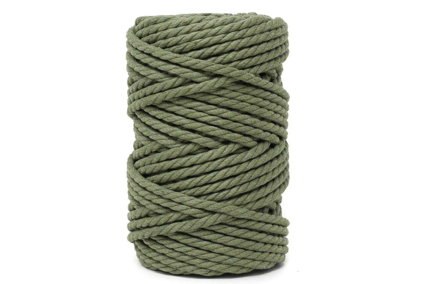 COTTON ROPE ZERO WASTE 5 MM - 3 PLY - MOSS GREEN COLOR