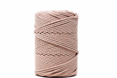DUAL COTTON ROPE ZERO WASTE 3 MM - 3 PLY - BEIGE + CHERRY BLOSSOM COLOR