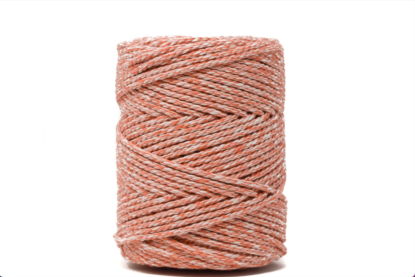 DUAL COTTON ROPE ZERO WASTE 3 MM - 3 PLY - GRAPEFRUIT + NATURAL COLOR