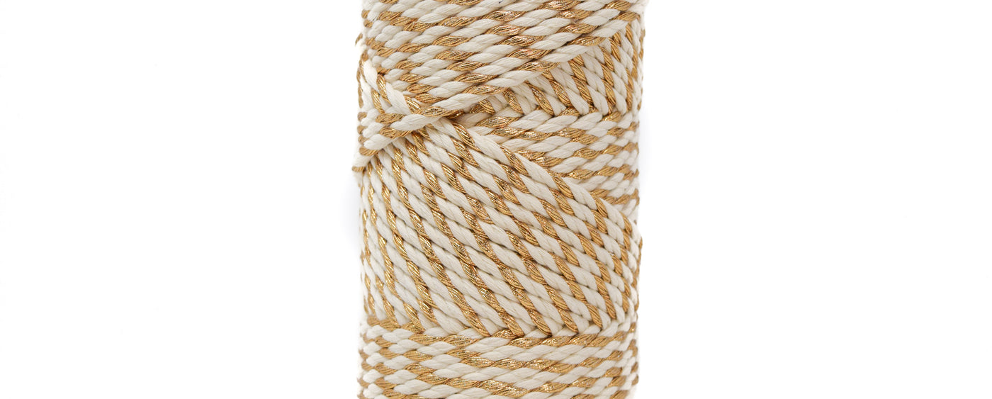HOLLY JOLLY ROPE 3 MM - 3 PLY - ANTIQUE GOLD