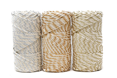 HOLLY JOLLY ROPE 3 MM - 3 PLY - ANTIQUE GOLD