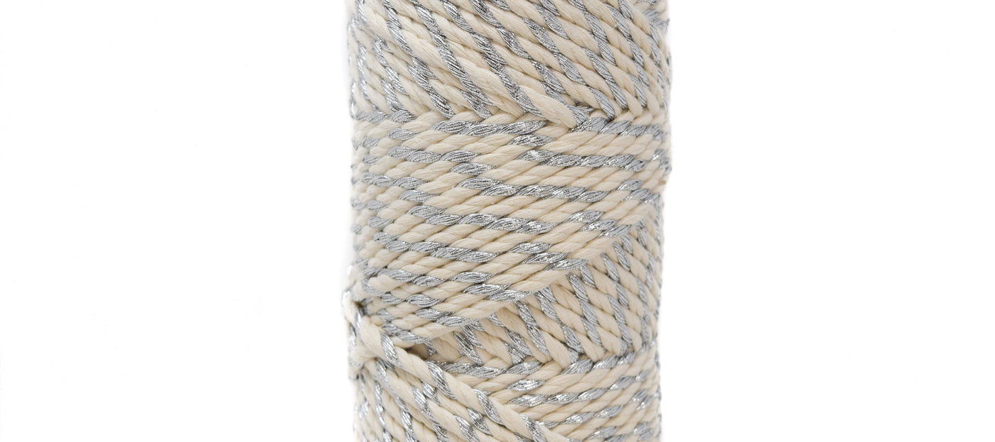 HOLLY JOLLY ROPE 3 MM - 3 PLY - SILVER
