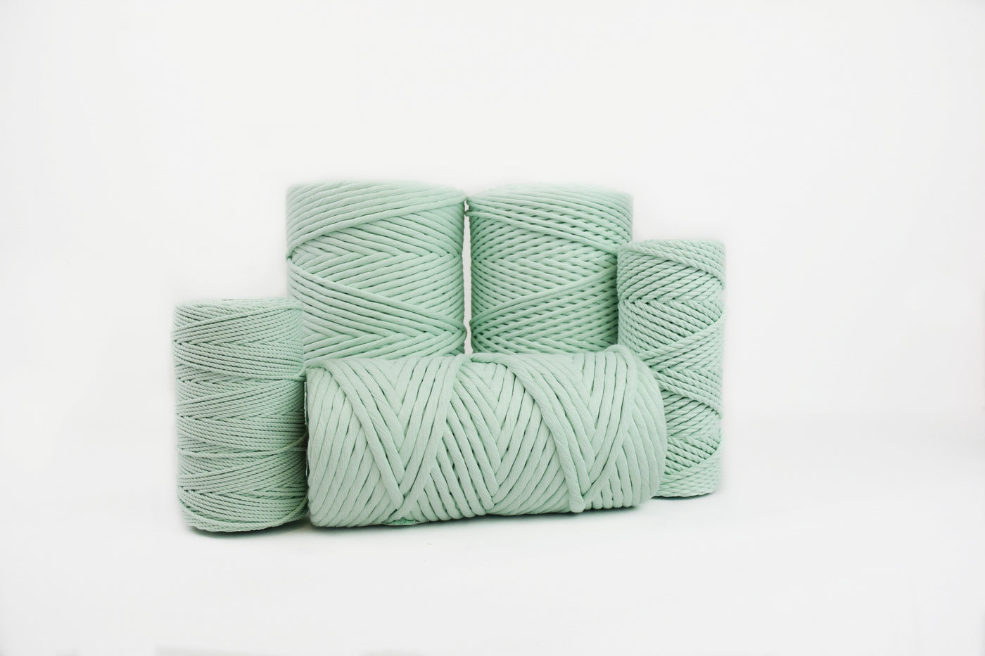 JUMBO SOFT COTTON CORD ZERO WASTE 8 MM - 1 SINGLE STRAND - MINT COLOR