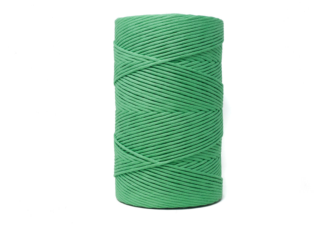 SOFT COTTON CORD ZERO WASTE 4 MM - 1 SINGLE STRAND - GRASS COLOR