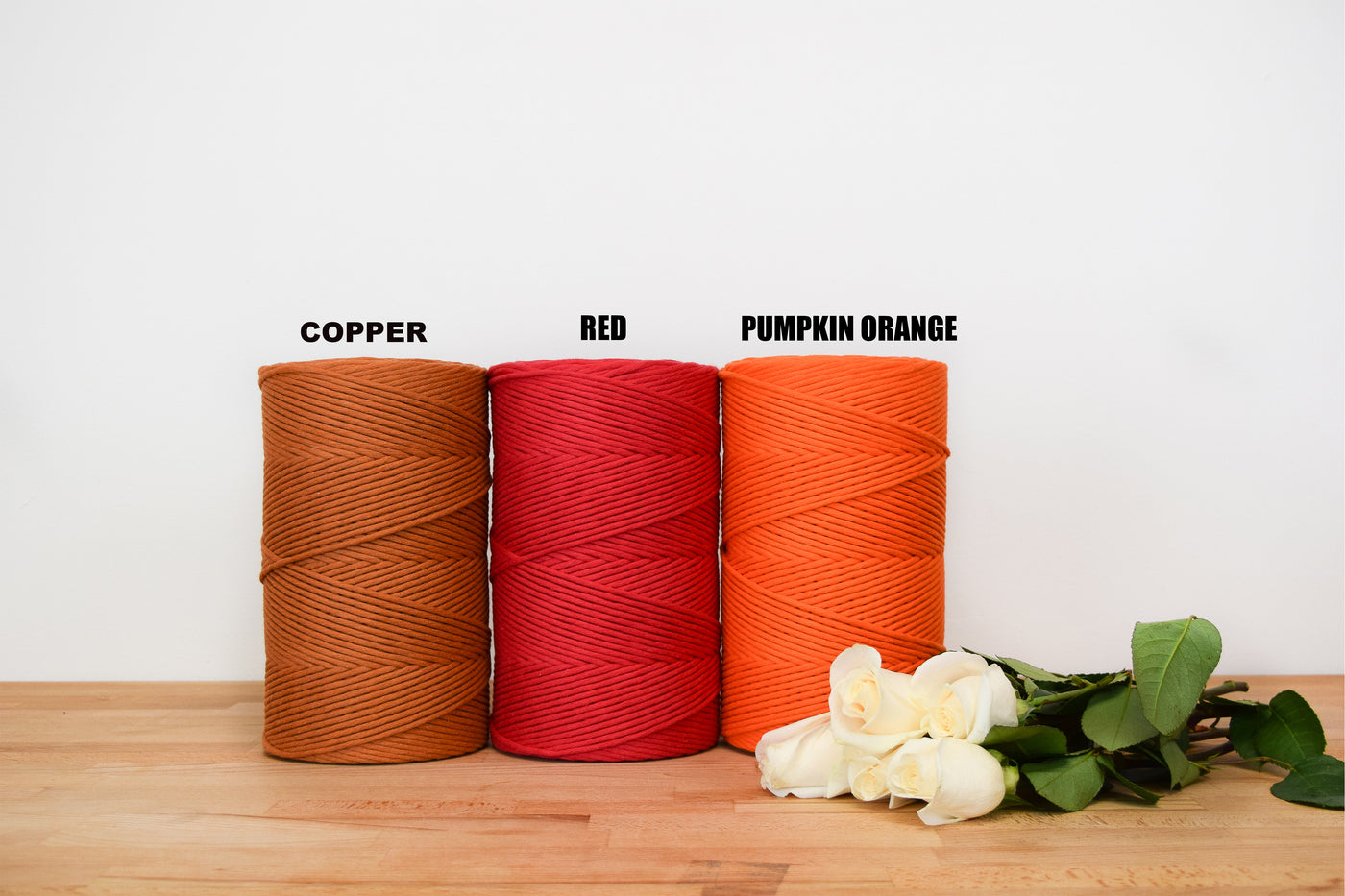 SOFT COTTON CORD ZERO WASTE 4 MM - 1 SINGLE STRAND - PUMPKIN ORANGE COLOR