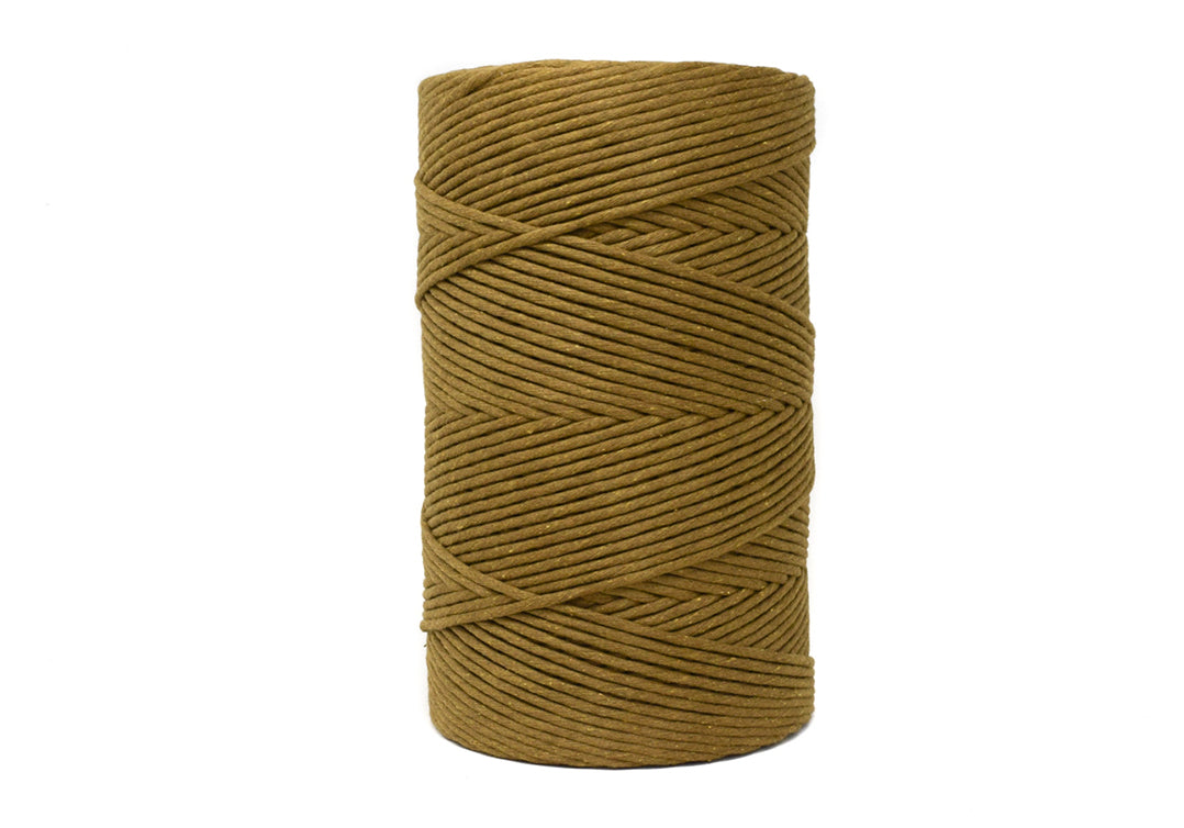 SOFT COTTON CORD ZERO WASTE 4 MM - 1 SINGLE STRAND - CURRY COLOR