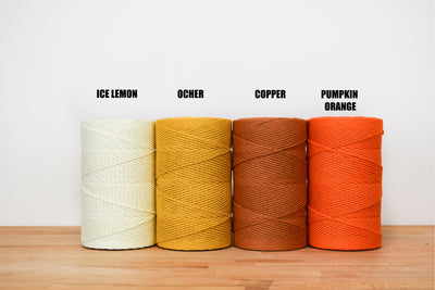 SOFT COTTON CORD ZERO WASTE 4 MM - 1 SINGLE STRAND - PUMPKIN ORANGE COLOR