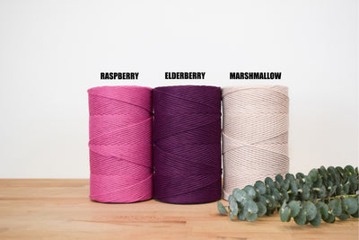 SOFT COTTON CORD ZERO WASTE 4 MM - 1 SINGLE STRAND - ELDERBERRY COLOR