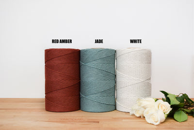 SOFT COTTON CORD ZERO WASTE 4 MM - 1 SINGLE STRAND - WHITE COLOR