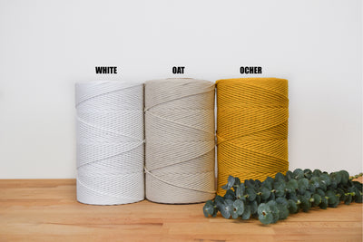 SOFT COTTON CORD ZERO WASTE 4 MM - 1 SINGLE STRAND - WHITE COLOR
