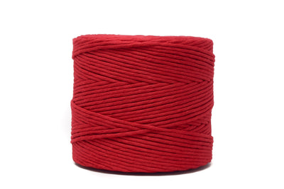 SOFT COTTON CORD ZERO WASTE 4 MM - 1 SINGLE STRAND - RED COLOR